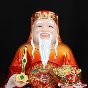Bộ Tượng Thần Tài Thổ Địa Phú Quý sơn đỏ ttt-005