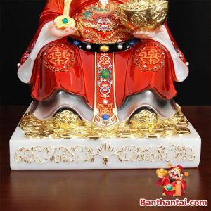 Bộ Tượng Thần Tài Thổ Địa Phú Quý sơn đỏ ttt-005