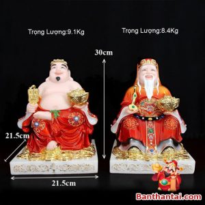 Bộ Tượng Thần Tài Thổ Địa Phú Quý sơn đỏ ttt-005