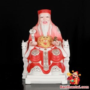 Bộ tượng Thần Tài Thổ Địa ngồi ngai rồng ttt-007
