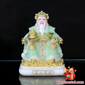 Bộ tượng Thần Tài Thổ Địa xanh ngọc ttt-011