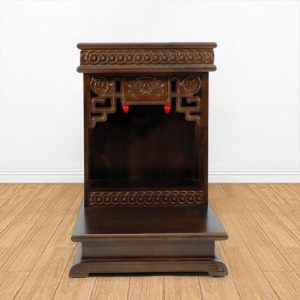 Hình ảnh bàn thờ Thần Tài Thổ Địa mái bằng hoa sen btt-mb006
