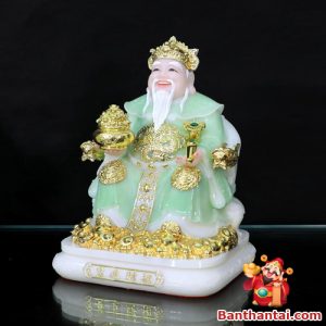 Bộ tượng Thần Tài Thổ Địa xanh ngọc ttt-011