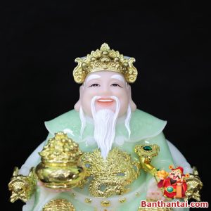 Bộ tượng Thần Tài Thổ Địa xanh ngọc ttt-011