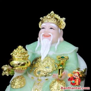 Bộ tượng Thần Tài Thổ Địa xanh ngọc ttt-011