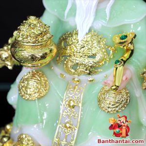 Bộ tượng Thần Tài Thổ Địa xanh ngọc ttt-011