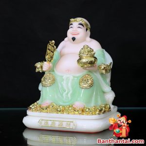 Bộ tượng Thần Tài Thổ Địa xanh ngọc ttt-011