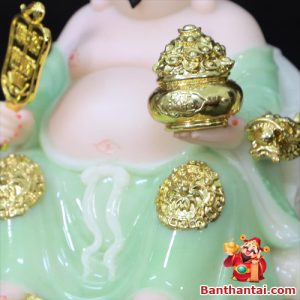 Bộ tượng Thần Tài Thổ Địa xanh ngọc ttt-011