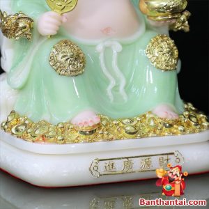 Bộ tượng Thần Tài Thổ Địa xanh ngọc ttt-011