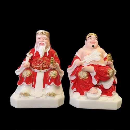 Hình ảnh bộ tượng Thần Tài Thổ Địa Việt Nam áo đỏ ttt-015 Hình ảnh bộ tượng Thần Tài Thổ Địa Việt Nam áo đỏ ttt-015