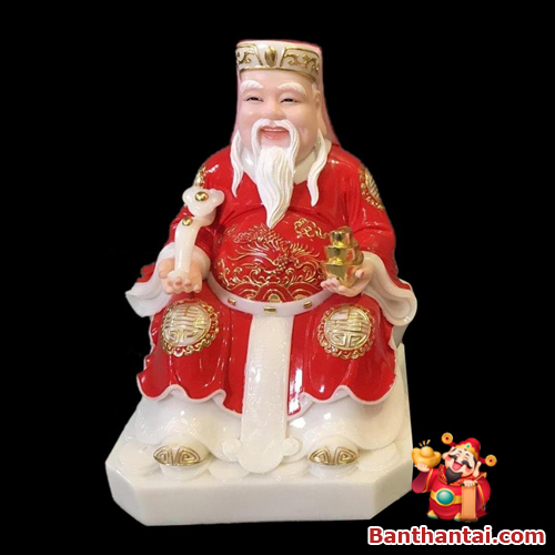 Bộ tượng Thần Tài Thổ Địa Việt Nam áo đỏ ttt-015