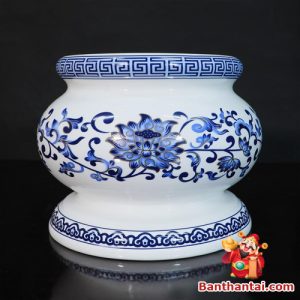 Bộ đồ thờ Thần Tài Thổ Địa họa tiết sen xanh dttt-001