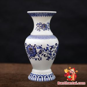 Bộ đồ thờ Thần Tài Thổ Địa họa tiết sen xanh dttt-001