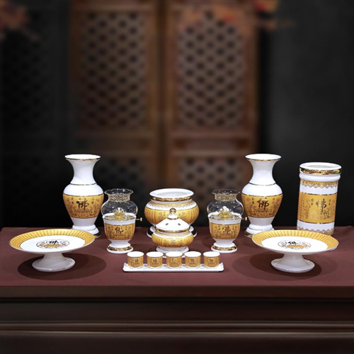 Hình ảnh bộ đồ thờ Thần Tài Thổ Địa tâm kinh vàng dttt-002