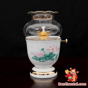Bộ đồ thờ Thần Tài Thổ Địa họa tiết sen hồng dttt-003