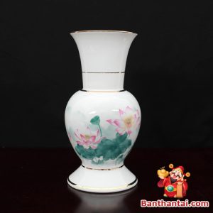 Bộ đồ thờ Thần Tài Thổ Địa họa tiết sen hồng dttt-003
