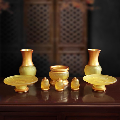 Hình ảnh bộ đồ thờ Thần Tài Thổ Địa lưu ly dttt-006