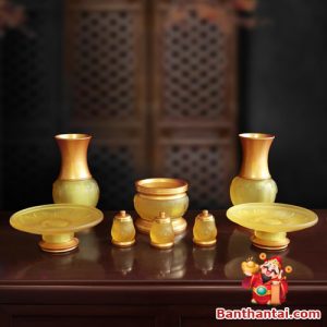 Bộ đồ thờ Thần Tài Thổ Địa lưu ly dttt-006