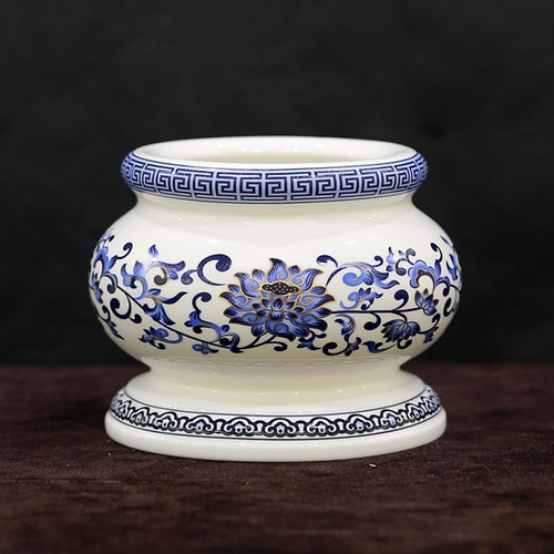 Hình ảnh bát hương Thần Tài hoa sen xanh bhtt-005