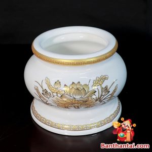 Bát hương Thần Tài hoa sen vàng bhtt-007