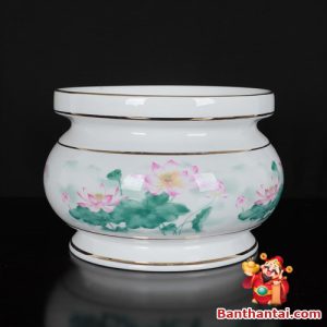 Bát hương Thần Tài sứ trắng bhtt-008