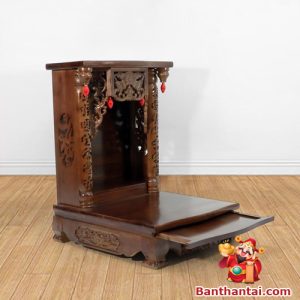 Góc nghiêng bàn thờ Thần Tài Thổ Địa mái bằng hiện đại btt-mb011