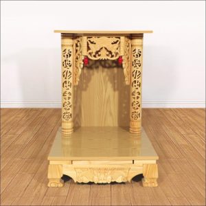 Hình ảnh bàn thờ Thần Tài Thổ Địa mái bằng chân quỳ btt-mb012