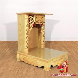 Góc nghiêng bàn thờ Thần Tài Thổ Địa mái bằng chân quỳ btt-mb012