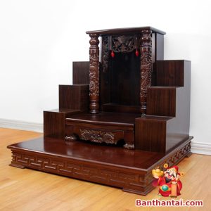 Ban thờ Ông Địa song long mái bằng BTT751
