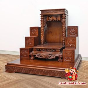 Hình ảnh thực tế bàn thờ Ông Địa trụ song long mẫu BTT733