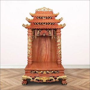 Bàn Thờ Thần Tài gỗ Hương Song Long Cổ Tự 12 mái BTT800