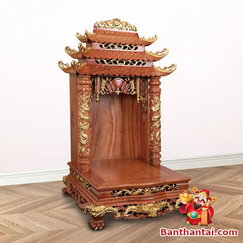Bàn Thờ Thần Tài gỗ Hương Song Long Cổ Tự 12 mái BTT800