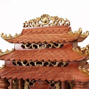 Bàn Thờ Thần Tài gỗ Hương Song Long Cổ Tự 12 mái BTT800