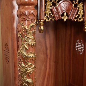 Bàn Thờ Thần Tài gỗ Hương Song Long Cổ Tự 12 mái BTT800