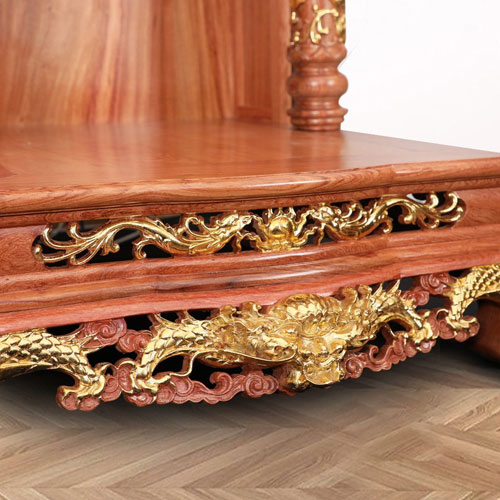 Bàn Thờ Thần Tài gỗ Hương Song Long Cổ Tự 12 mái BTT800