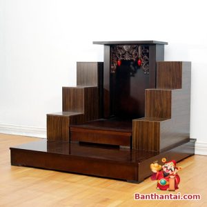 Ban thờ Thần Tài mái bằng chân trơn mẫu BTT744