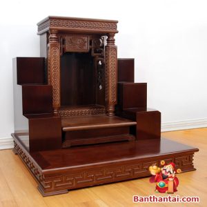 Ban thờ thần tài mái bằng hoa sen mẫu BTT754