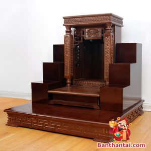 Ban thờ thần tài mái bằng hoa sen mẫu BTT754