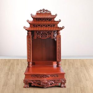 Bàn Thờ Thần Tài Thổ Địa Cổ Tự Gỗ Lát BTT803