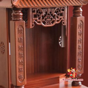 Bàn Thờ Thần Tài Thổ Địa Cổ Tự Gỗ Lát BTT803