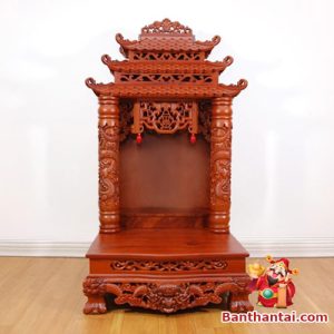 Bàn Thờ Thần Tài Thổ Địa Đại Cát KTT810 màu nâu cánh gián