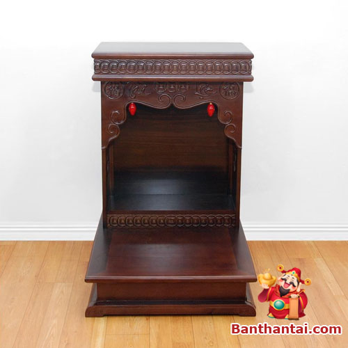 Bàn Thờ Thần Tài Thổ Địa Mái Bằng Hiện Đại btt-mb018 chế tác từ gỗ xoan cao cấp