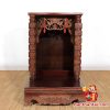 Bàn Thờ Thần Tài Thổ Địa Mái Bằng Trụ Chữ btt-mb019 làm từ gỗ xoan màu óc chó
