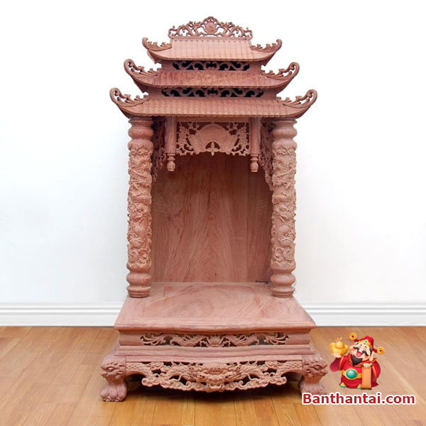 Bàn thờ Thần Tài Thổ Địa phú quý btt-mc010 được sản xuất từ chất liệu gỗ Hương đá