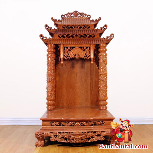 Ban Thờ Thần Tài Thổ Địa Phú Quý KTT811 làm từ chất liệu gỗ Hương quý hiêm
