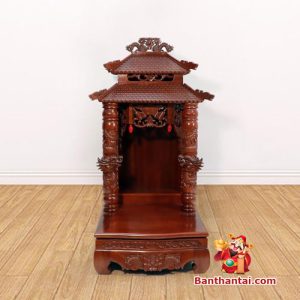 Bàn Thờ Thần Tài Thổ Địa Song Long Cổ Tự Gỗ Lát BTT805