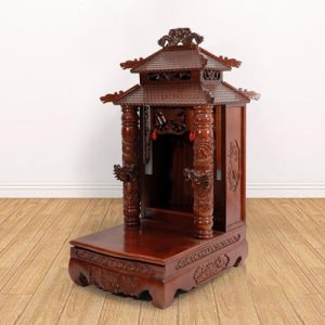 Bàn Thờ Thần Tài Thổ Địa Song Long Cổ Tự Gỗ Lát BTT805