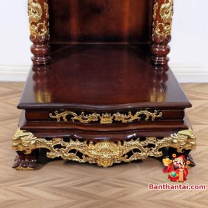 Bàn Thờ Thần Tài Thổ Địa Thiên Đức Dát Vàng BTT804