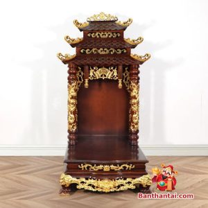 Bàn Thờ Thần Tài Thổ Địa Thiên Đức Dát Vàng BTT804