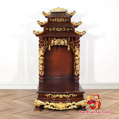 Bàn Thờ Thần Tài Thổ Địa Thiên Đức Dát Vàng BTT804
